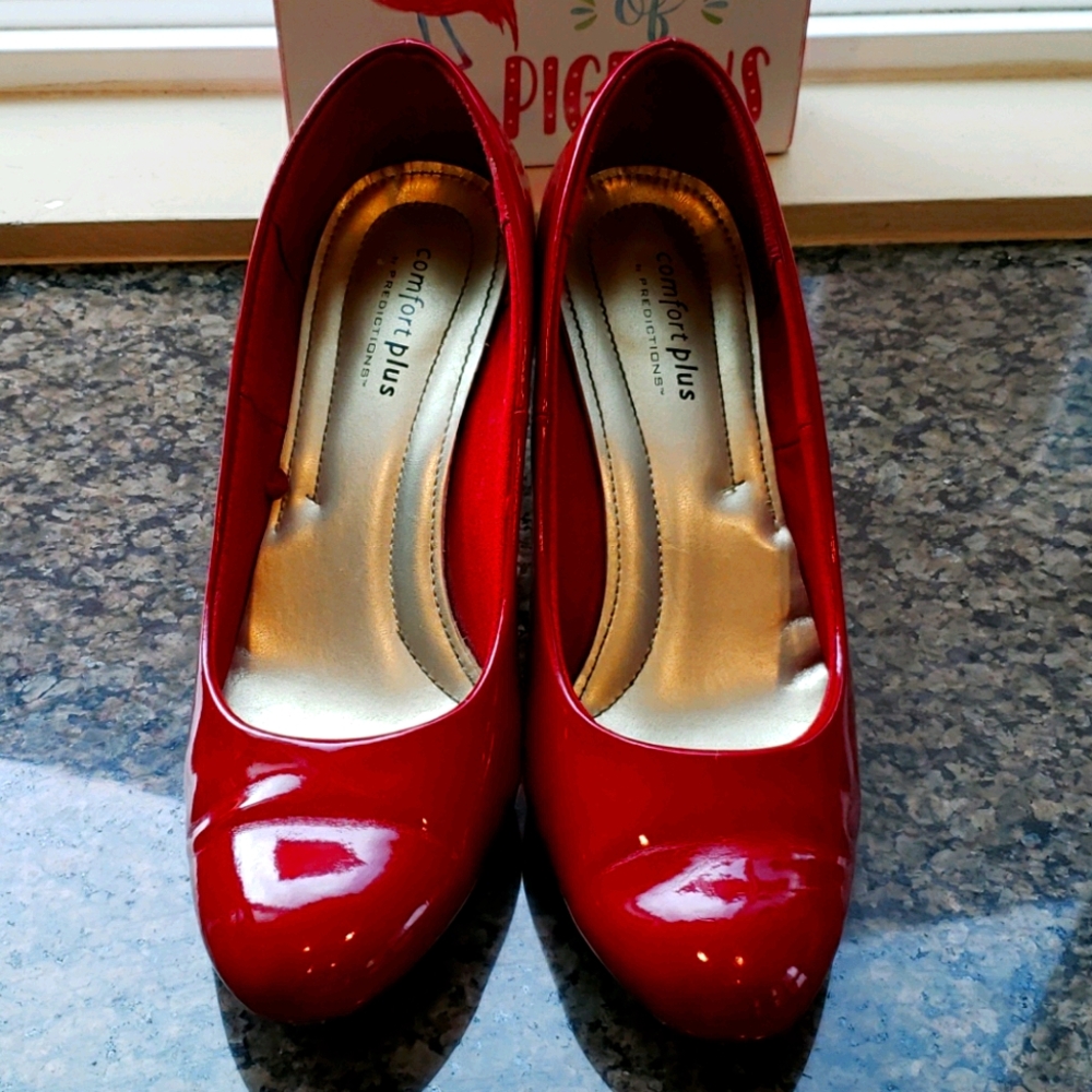 Matte red heels